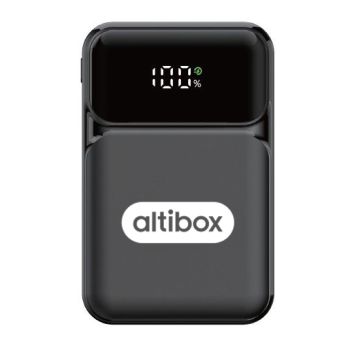 LED Powerbank med innebygde ladeledninger 10.000mAh